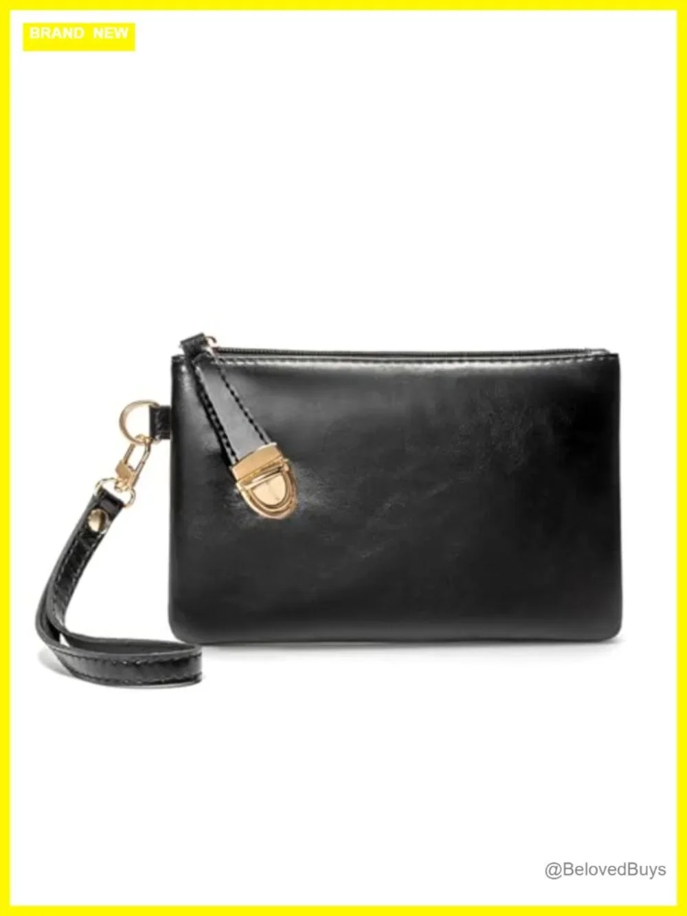 PU Leather Wristlet Purse for Women - Sleek Clutch with Detachable Strap